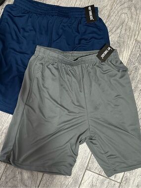 3 pair NWT Men’s Athletic Shorts — Gray, Navy & Black
